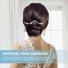 Mobestech Elegant Headband for Bride Simple and Jewelry for Weddings and Special Occasions Design White Hair Accessory for Girls and Women view 2