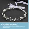 Mobestech Elegant Headband for Bride Simple and Jewelry for Weddings and Special Occasions Design White Hair Accessory for Girls and Women view 4