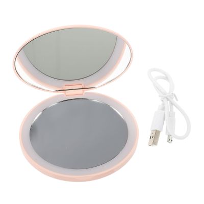 DOITOOL 1set Compact Rechargeable Led Makeup Mirror Portable Travel Vanity Mirror for Women Lightweight Handheld Design High Definition Clamshell Convenience for Daily Use and Travel