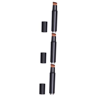Housoutil 3pcs Multifunctional Makeup Brush Kit Foundation Liquid Foundation Makeup Rayon Material Soft Dense Portable Reusable