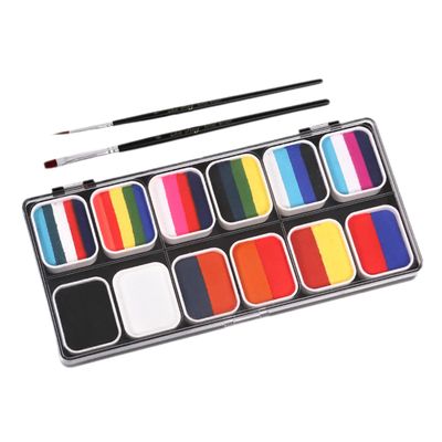 Ipetboom 1set Washable Body Face Paint Kit Brushes for Halloween Cosplay Palette for Boys and Girls and Adults Easy to Clean Non- for Parties and Festivals