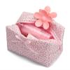 Saikaspotts Quilted Makeup Bag, Floral Cosmetic Bag Cute Handmade Aesthetic Pink Toiletry Bag Flower Coquette Accessories Cotton Pouch for Women view 1