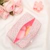 Saikaspotts Quilted Makeup Bag, Floral Cosmetic Bag Cute Handmade Aesthetic Pink Toiletry Bag Flower Coquette Accessories Cotton Pouch for Women view 3