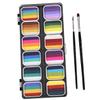 Ipetboom 12 Gradient Neon Face Body Painting Palette for Makeup Water Activated Face Paint Kit Storage Box Safe Easy to Clean for Halloween Cosplay Party view 1