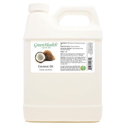 Coconut (Fractionated) Oil - 100% Pure & Natural - 32 Fl Oz (946 ml) - GreenHealth
