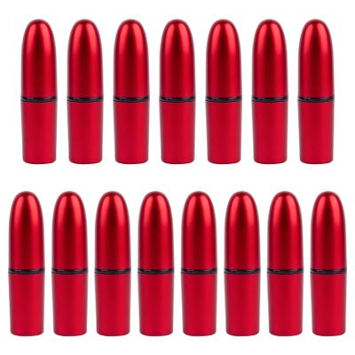 AUEAR, Empty Lipstick Tubes Bullet Shaped Holders Lip Balm Container for DIY (Red, 15 Pack)