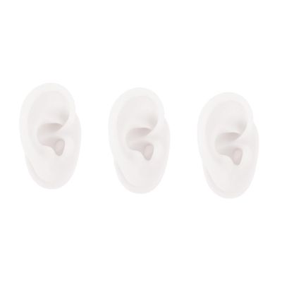 SOLUSTRE 3pcs Realistic Human Ear Model Silicone Ear Piercing Model Jewelry Display