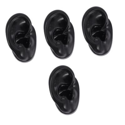 SOLUSTRE 4pcs Realistic Silicone Ear Piercing Practice Model Fake Ear Display Body Piercing Teaching Aid