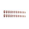 24Pcs Almond Press on Nails Ink And Wash Halo Dyeing Fake Nails CEWEWP Medium Nails Press on Acrylic Nails Oval Winter False Nails with Designs Fall Glue on Nails for Women Girls DIY Nail Decorations view 4