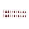24Pcs Almond Press on Nails French Tip Brown Fake Nails Nude Red Medium Nails Press on Acrylic Nails Swirl Gold Winter False Nails with Designs Fall Glue on Nails for Women Girls DIY Nail Decorations view 4