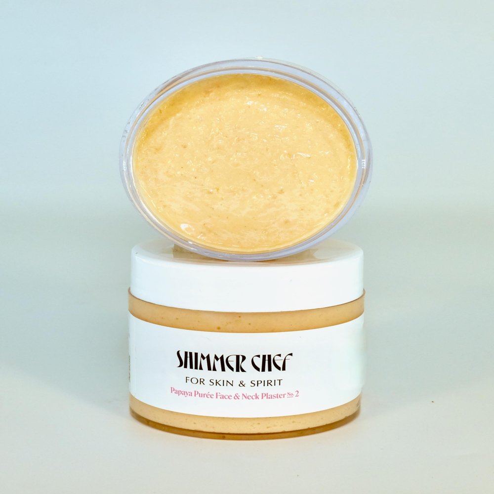 SHIMMER CHEF Papaya Pure Face & Neck Plaster | Botanical Skin-to-Mind Mask | Revitalizes & Fortifies Complexion with Vitamins A, C & E | Exotic Bouquet Uplifts Mood | 5.5 oz
