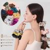 100% Mulberry Silk Scrunchies - 16 Momme Satin Hair Ties for Women with Curly, Thick or Thin Hair, Black (3 Apricot & Black) view 4