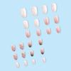 24Pcs CEWEWP Pink White Press on Nails Short French Tip Fake Nails with Gold Foil Glitter Design Press on Nails Acrylic Nails Oval False Nails for Women Stick on Nails Tip with Glue view 3
