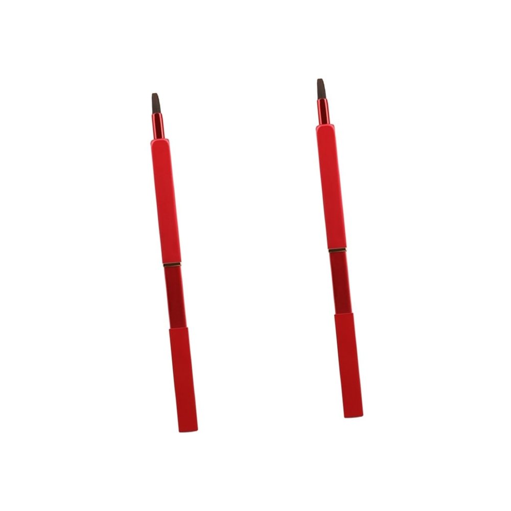 balacoo 2pcs Retractable Lip Brush with Premium Nylon Fiber Portable Makeup Tool for Lipstick Application Compact Design for Travel for Daily Use and Beauty Salons Red
