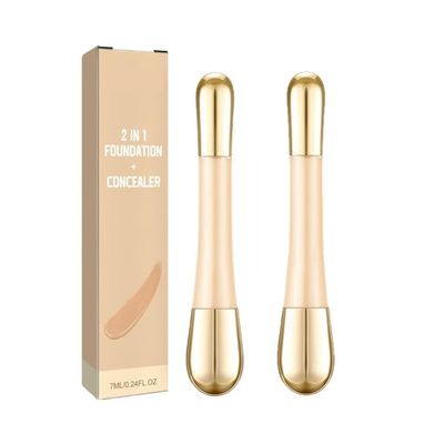 2 In 1 - Foundation + Anti-Wrinkle Concealer,Smooth And Blur Fine Lines, Wrinkles, Flaws And Redness, And Create A Natural And Perfect Appearance-natural Perfection! (Color : 2Count (Pack of 2))