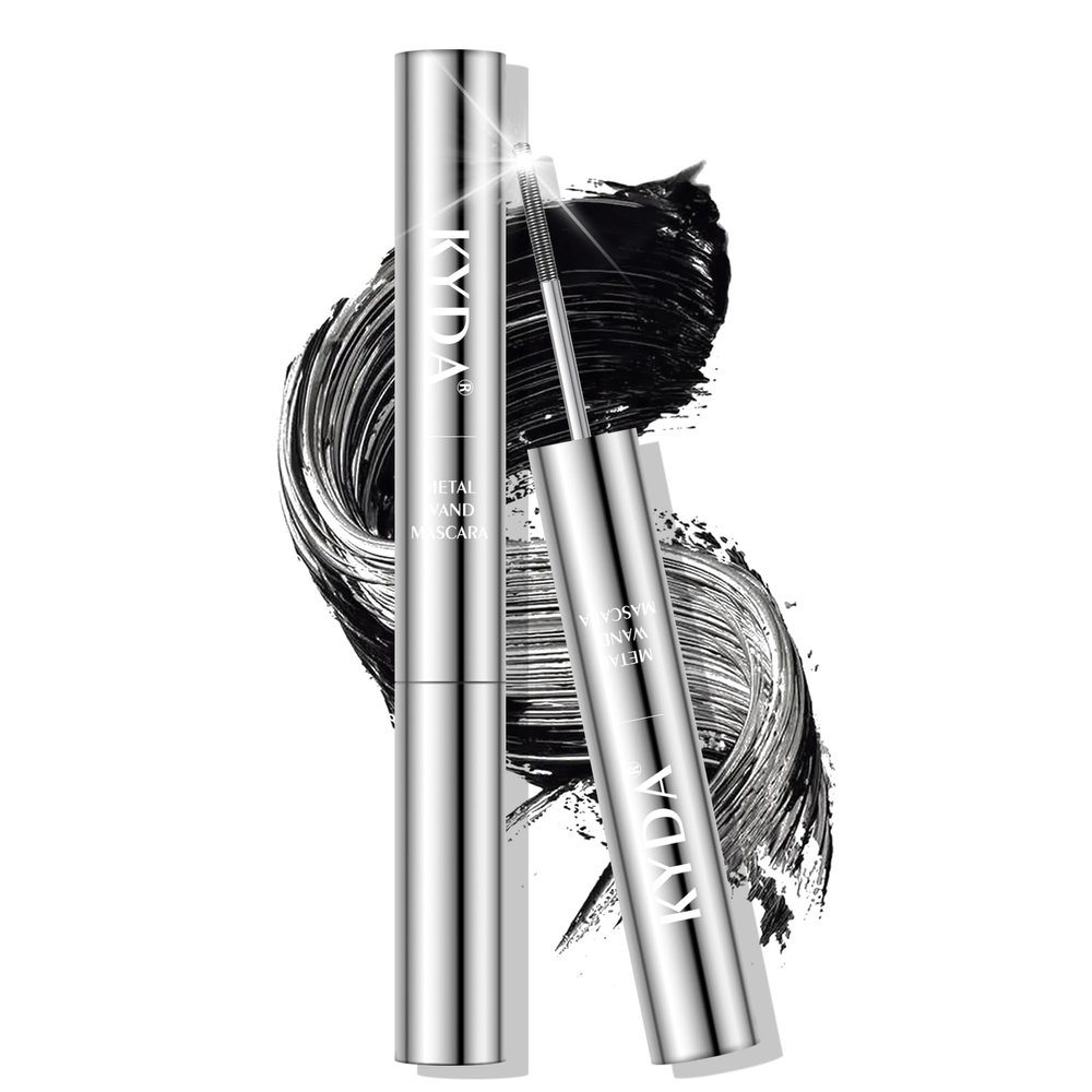 KYDA Black Iron Wand Curling Mascara, Lasting 3D Curling Eyelashes, Washable Metal Wand Mascara, Waterproof Smudge-proof, Natural Thick Clear Lashes-looking