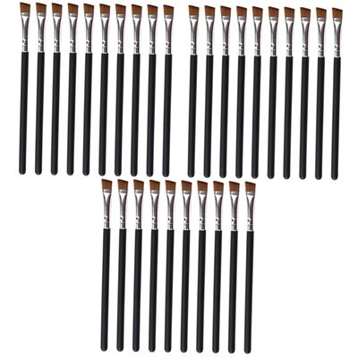balacoo 30pcs Wooden Handle Mini Makeup Brushes Eyebrow Brush Face Makeup Tools