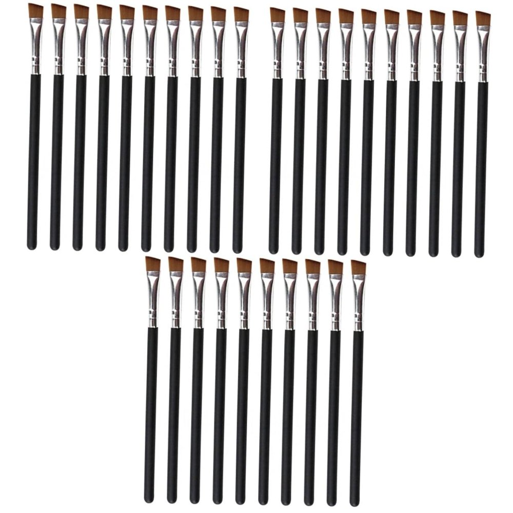 balacoo 30pcs Wooden Handle Mini Makeup Brushes Eyebrow Brush Face Makeup Tools
