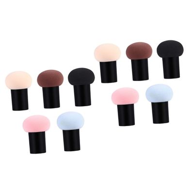 balacoo 10pcs Dual-use Makeup Sponge Dry Wet Application Mushroom Puff for Foundation for Flexible Cosmetic Tool