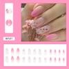 CEWEWP 24Pcs Almond Shape Pink Gradient Spring Floral False Nails, 12 Sizes, Glossy Finish, Full Cover, Reusable, DIY Manicure view 2