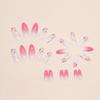 CEWEWP 24Pcs Almond Shape Pink Gradient Spring Floral False Nails, 12 Sizes, Glossy Finish, Full Cover, Reusable, DIY Manicure view 3