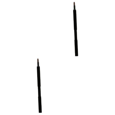 balacoo 2pcs Retractable Lip Brush Nylon Fiber Portable Makeup Brush Metal Tube Lip Tint Matte Applicator