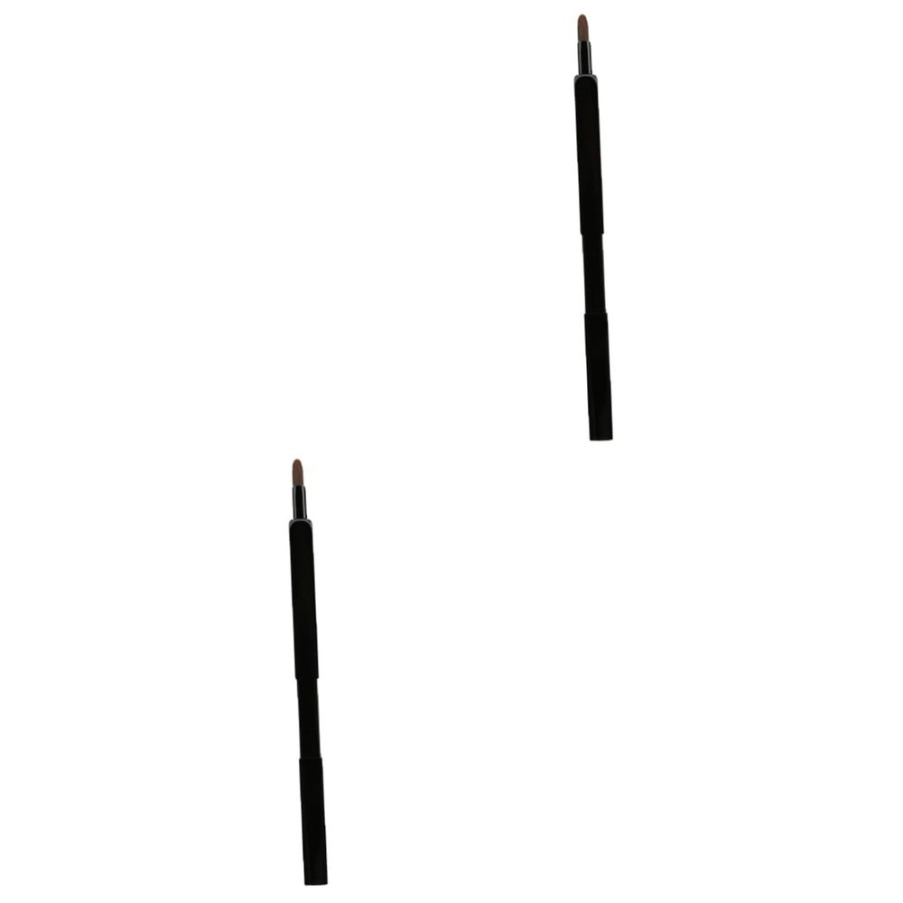 balacoo 2pcs Retractable Lip Brush Nylon Fiber Portable Makeup Brush Metal Tube Lip Tint Matte Applicator