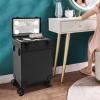 LyeXD Rolling Makeup Train Case on wheels, 3 Tiers Professional Make Up Suitcase Cosmetic Trolley with Mirror LED Lighted Makeup Travel Case, Large Storage Cosmetic Trolley Makeup Train Case (3 Tier) view 2