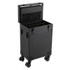 LyeXD Rolling Makeup Train Case on wheels, 3 Tiers Professional Make Up Suitcase Cosmetic Trolley with Mirror LED Lighted Makeup Travel Case, Large Storage Cosmetic Trolley Makeup Train Case (3 Tier) view 4