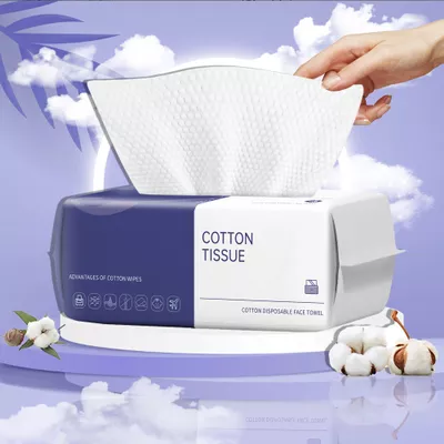 100 Count Ultra Thick Disposable face Facial Wash Cloth for Sensitive, Lint- free Facial Tissue, Makeup Remover