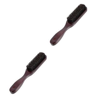 Balacoo 2 Pcs Long Handle Beard Brush Beard Brush for Men Shaving Brush Mens Combs for Hair Beard Care Brush Personal Care Accessory Face Cleaner Brush Hair Dryer Brush Wood Household, 21.5x4cm