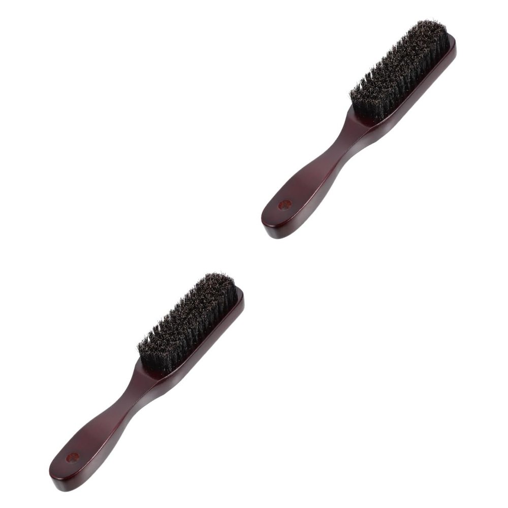 Balacoo 2 Pcs Long Handle Beard Brush Beard Brush for Men Shaving Brush Mens Combs for Hair Beard Care Brush Personal Care Accessory Face Cleaner Brush Hair Dryer Brush Wood Household, 21.5x4cm