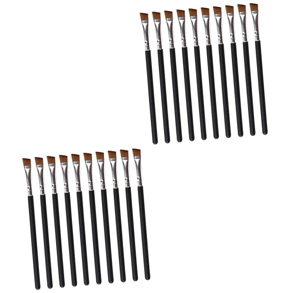 balacoo 20pcs Brush Eyebrow Wooden Handle Travel Makeup Brushes Brow Makeup Tool Compact and Practical for Home Use