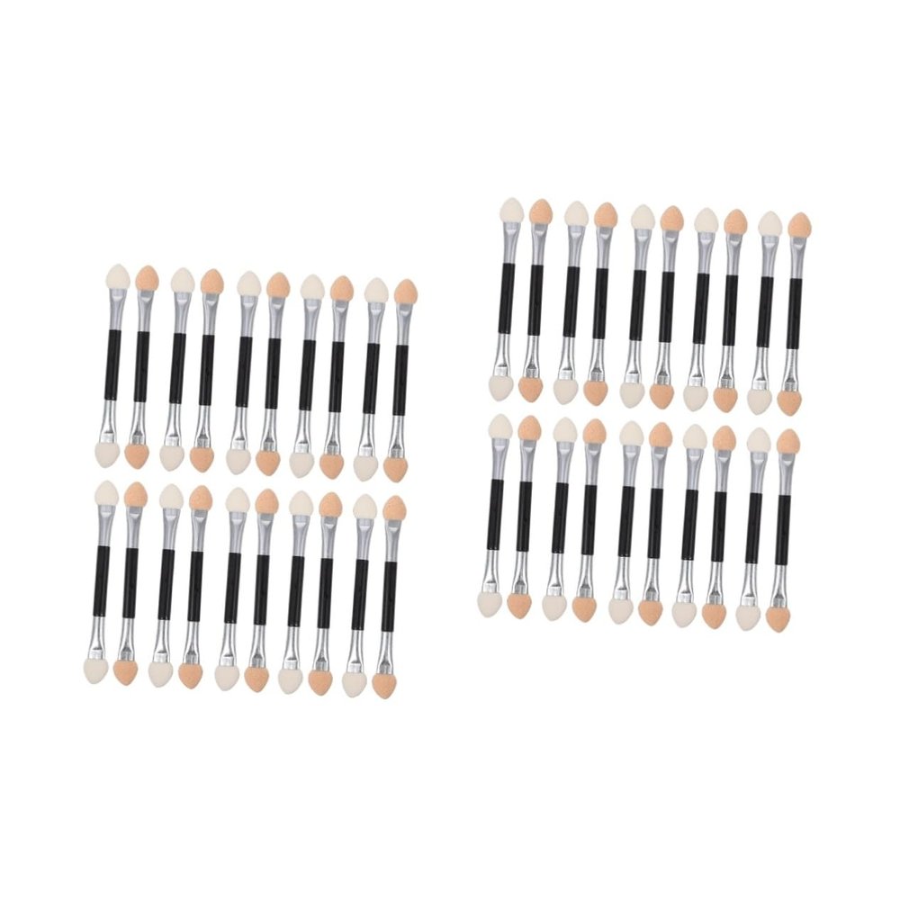 Balacoo 40 Pcs Latex Eye Shadow Stick Eye Shadow Applicator Double Sided Disposable Eyeshadow Applicators Makeup Applicator Eyeshadow Brush Kit Maquillaje Powder Puff H3210 Sponge Plastic, 7.5cm