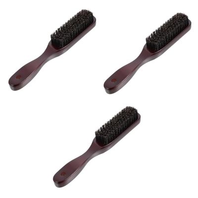Balacoo 3 Pcs Long Handle Beard Brush Wooden Hair Comb Boars Hair Beard Brush Barrel Hair Brush Beard Straightener Comb Personal Care Accessory Tools for Men Bristle Beard Brush Household, 21.5x4cm