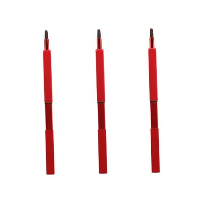 balacoo 3pcs Retractable Lip Brush Nylon Fiber Lip Brush Portable Makeup Brush Lip Lipstick Applicator Makeup Lip Brush Makeup Tool Kit Handy Lip Brush Earth Tones Plate, 9.3*1cm, Red