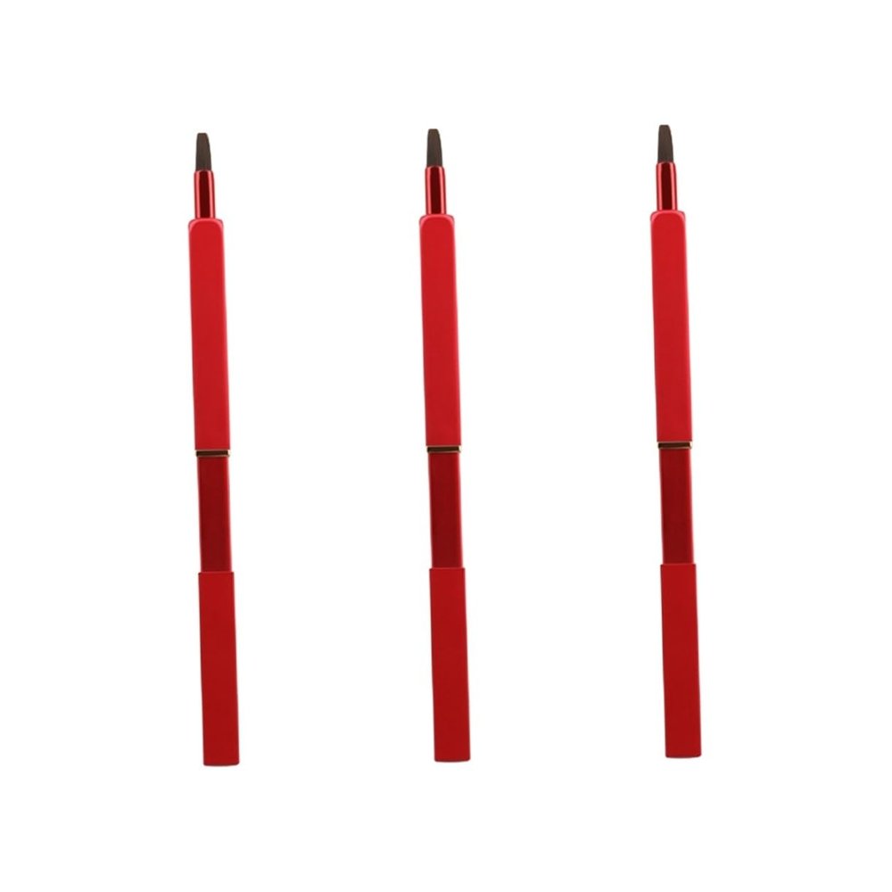 balacoo 3pcs Retractable Lip Brush Nylon Fiber Lip Brush Portable Makeup Brush Lip Lipstick Applicator Makeup Lip Brush Makeup Tool Kit Handy Lip Brush Earth Tones Plate, 9.3*1cm, Red