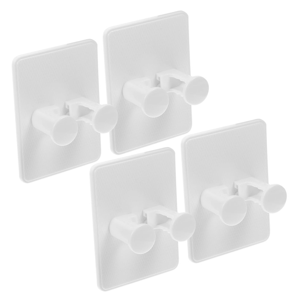 4pcs Wall-Mounted Shaver Storage Rack Razor Stand for Shower Brush Holder ABS Material White