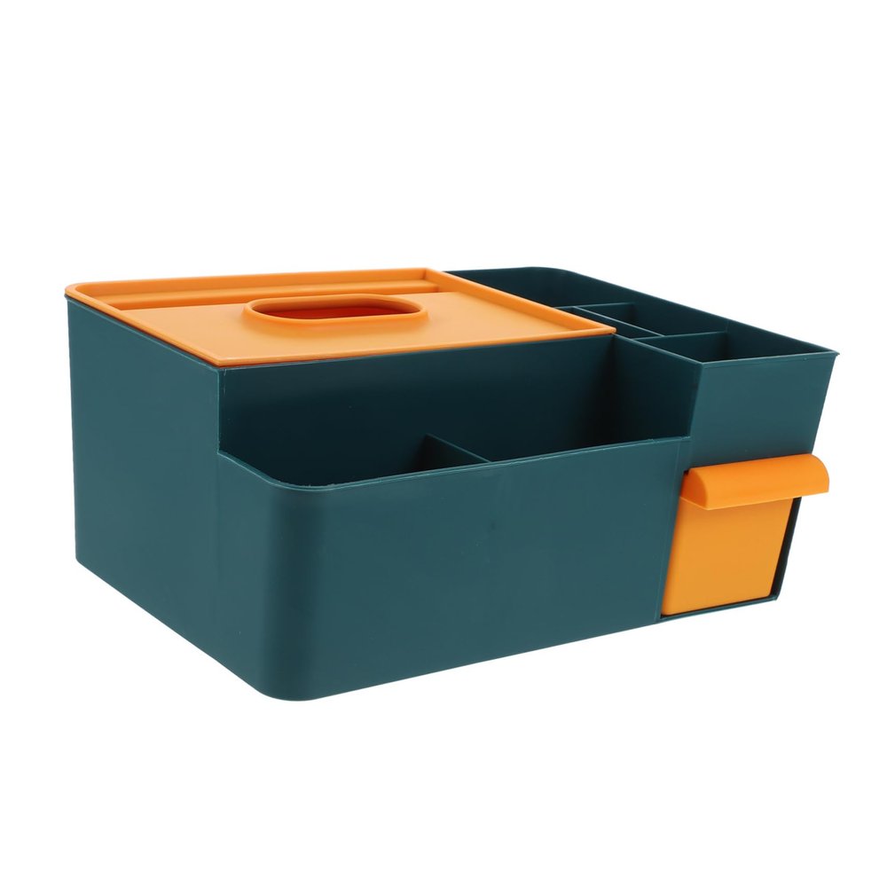 Angoily Household Cosmetic Organizer Box Stylish Tissue Storage Container with Multi-functional Design for Makeup and Bathroom Essentials Compact and Easy to Use Blue Yellow