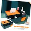 Angoily Household Cosmetic Organizer Box Stylish Tissue Storage Container with Multi-functional Design for Makeup and Bathroom Essentials Compact and Easy to Use Blue Yellow view 4