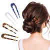 4Pcs French Hair Forks, Sublaga U Shaped Hair Pins Clips, 3.86 inch Classic Cellulose Acetate Women Vintage Hairstyle Accessories view 1