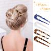 4Pcs French Hair Forks, Sublaga U Shaped Hair Pins Clips, 3.86 inch Classic Cellulose Acetate Women Vintage Hairstyle Accessories view 2