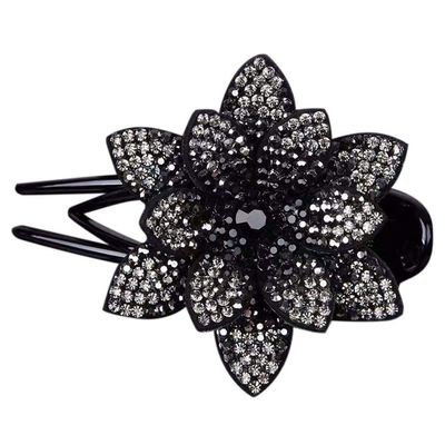Generic Rhinestone Hair Clips Plastic Duck Billed Hair Clips Black Claw Clip Hair Barrettes for Women Wedding Hairpin Bridal Hairpins Delicate Hair Accessories for Girls Women