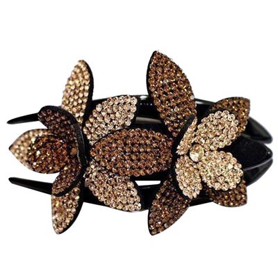 Generic Rhinestone Hair Clips Plastic Duck Billed Gold Hair Clips Hair Claw Clips for Women Hair Barrettes Wedding Hairpin Bridal Hairpins Delicate Hair Accessories for Girls Women