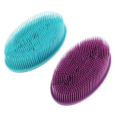 Angoily 2pcs Silicone Bath Brush Dual-Sided Exfoliating Shower Scrubber for Boys and Girls and Adults Skin-Friendly Easy to Clean