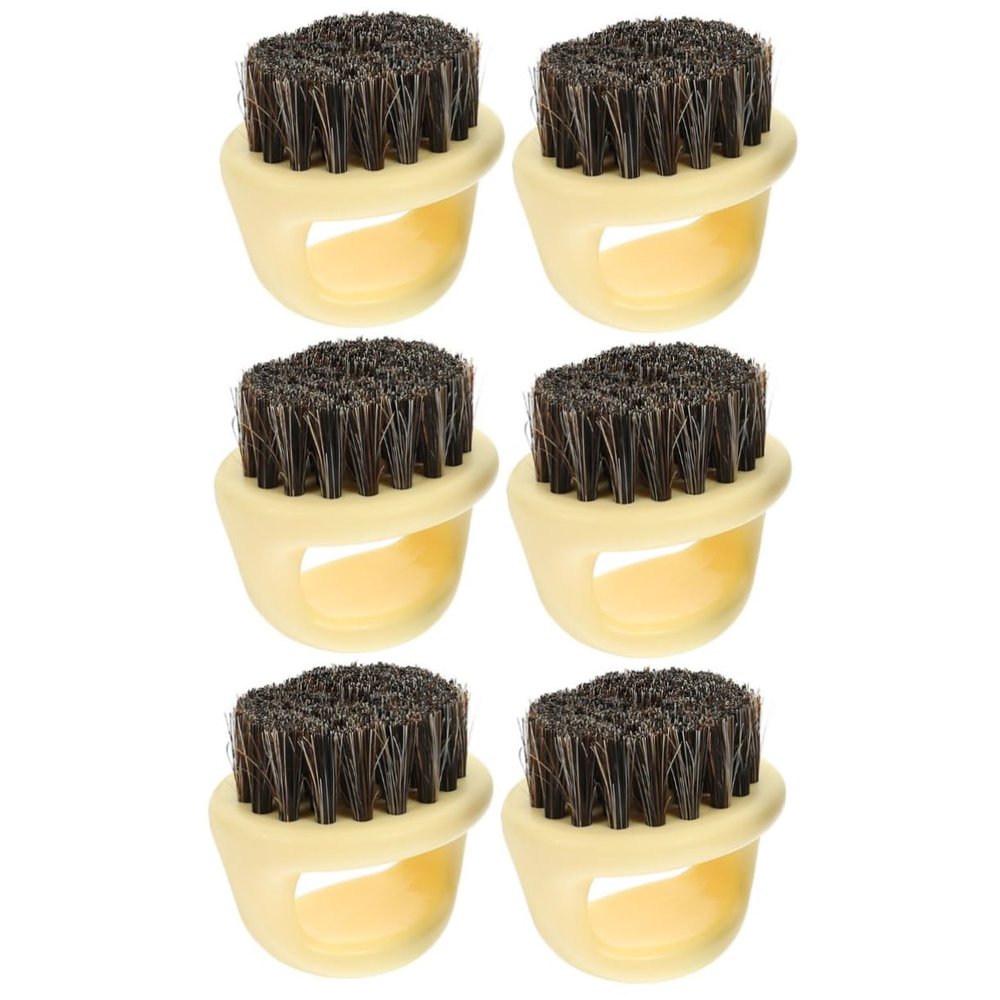Angoily 6pcs Beard Grooming Brush Gentle Hair Cleaning Styling Tool for Men Dual-sided Design for Easy Maintenance for Home Barber Use