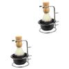 Angoily 2sets Shaving Brush and Bowl Stainless Steel Stand for Men Soft Brush for Wet Shaving Ergonomic Design for Comfortable Use for Special Occasions view 1