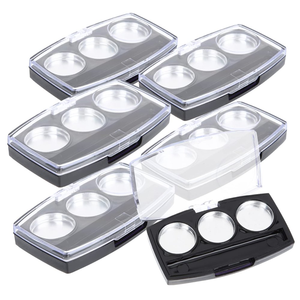 Angoily 10pcs Diy Eyeshadow Pallet Makeup Tray Empty Compact for Makeup Black Eyeshadow Box Sections