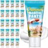 Dansib 24 Pcs Mini Sunscreen Bulk for Summer Wedding Party Spf 30 Water Resistant Sunscreen Lotion Bulk 1oz Travel Size for Thank You Gifts Wedding Party Supplies(White Cream,Beach) view 1