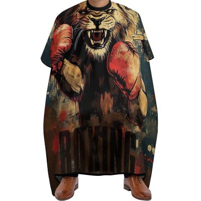 Boxing Lion Professional Barber Cape,Polyester Hair Cutting Salon Cape,Water And Stain Resistant Apron,Cutting Hair Beard Hairdressing Cape Anti-Static Haircut,56.766.9 Inch (1 Pack)